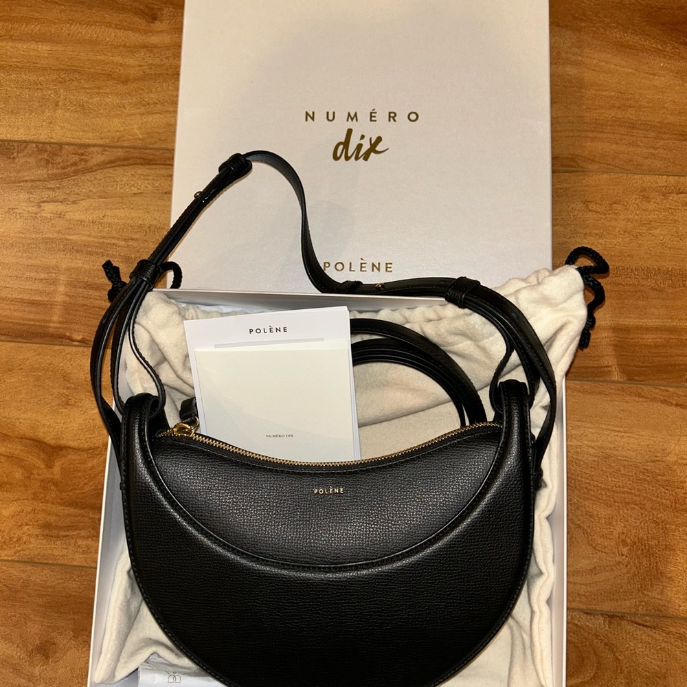 **SOLD**Polene Black Shoulder Bag Sleek Modern Design
